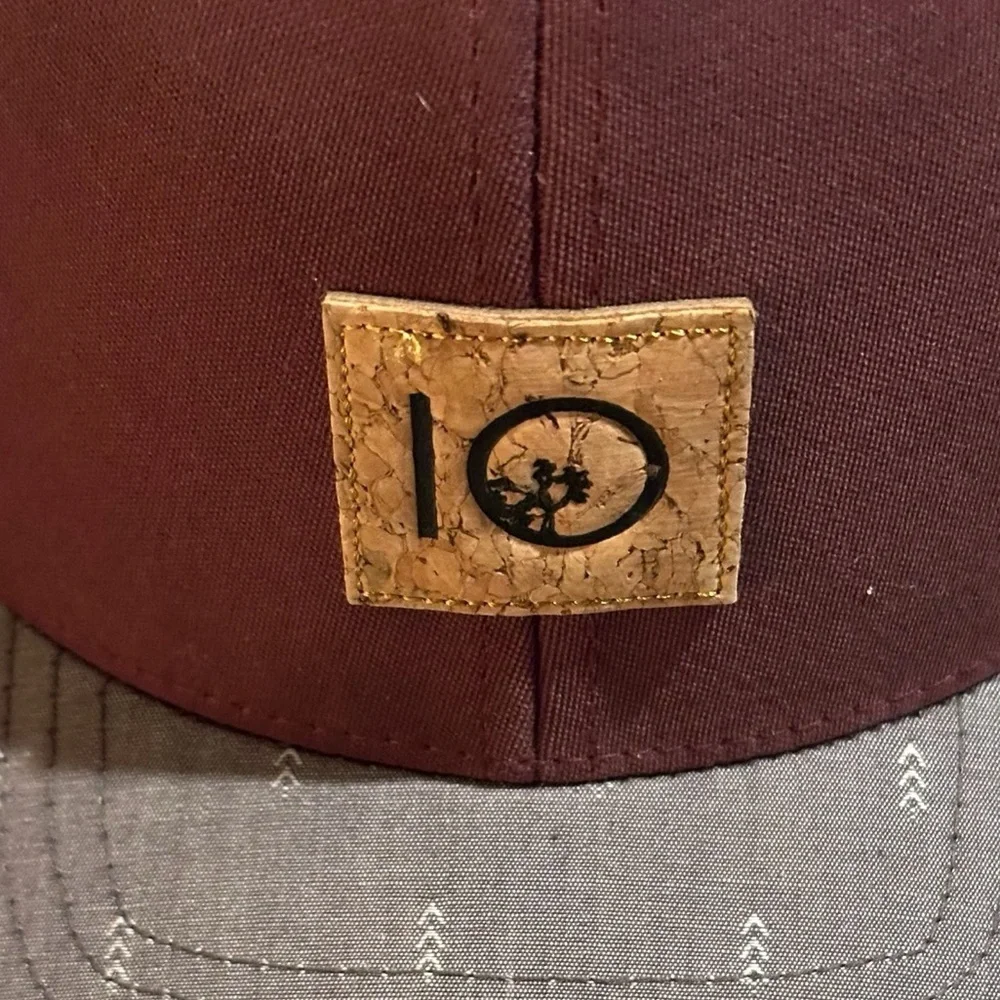 Tentree Burgundy and Grey 10 Tree Cap.